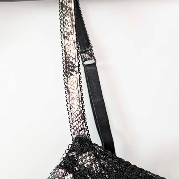 "5/$35" Glossy Satin Push-Up Bra with Snakeskin Print - Picture 7 of 9